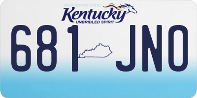 KY license plate 681JNO
