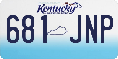 KY license plate 681JNP