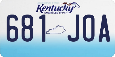 KY license plate 681JOA