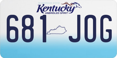 KY license plate 681JOG