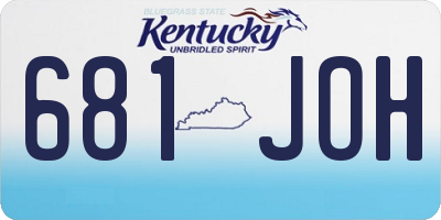 KY license plate 681JOH