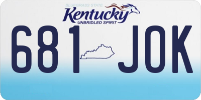 KY license plate 681JOK
