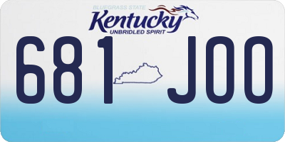 KY license plate 681JOO