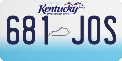 KY license plate 681JOS
