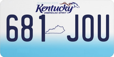 KY license plate 681JOU