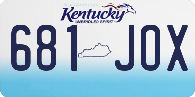 KY license plate 681JOX