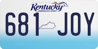 KY license plate 681JOY