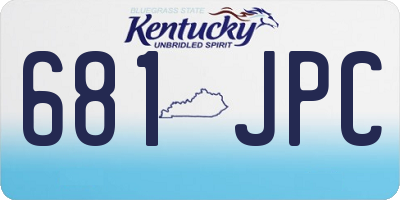 KY license plate 681JPC
