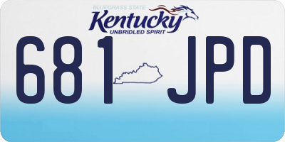 KY license plate 681JPD