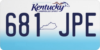 KY license plate 681JPE