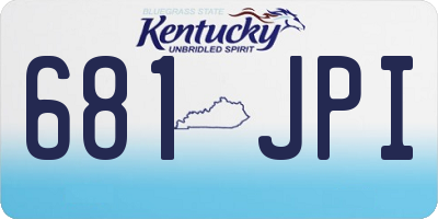 KY license plate 681JPI