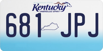 KY license plate 681JPJ