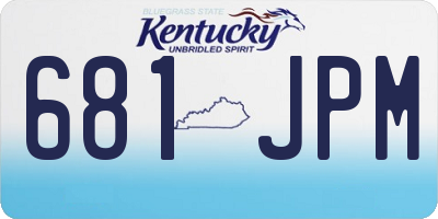 KY license plate 681JPM
