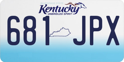 KY license plate 681JPX
