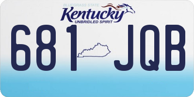 KY license plate 681JQB