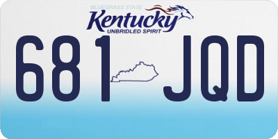KY license plate 681JQD