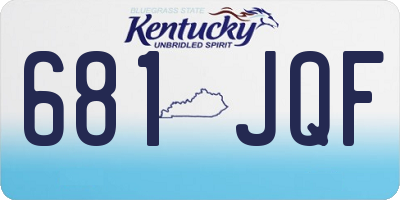 KY license plate 681JQF