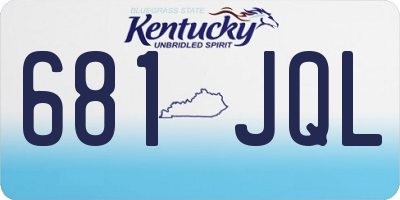 KY license plate 681JQL