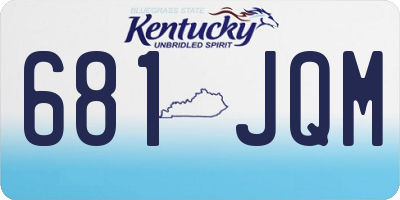 KY license plate 681JQM
