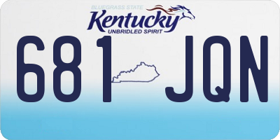 KY license plate 681JQN