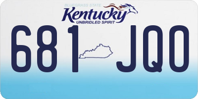 KY license plate 681JQO