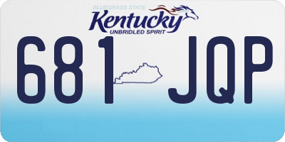 KY license plate 681JQP