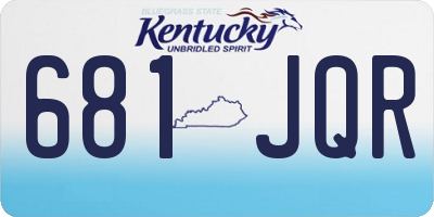 KY license plate 681JQR