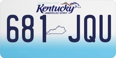 KY license plate 681JQU