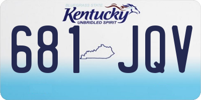 KY license plate 681JQV