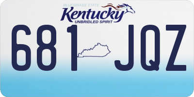 KY license plate 681JQZ
