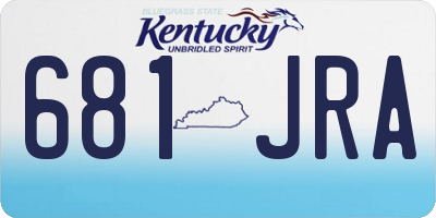 KY license plate 681JRA