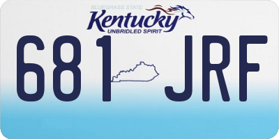 KY license plate 681JRF
