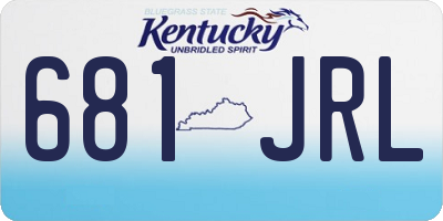 KY license plate 681JRL