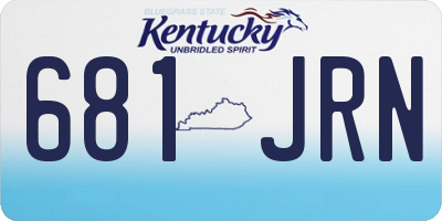 KY license plate 681JRN
