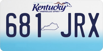 KY license plate 681JRX