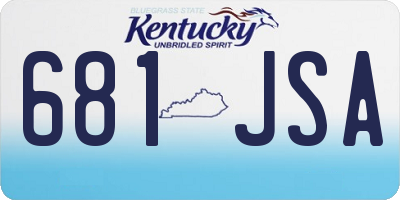 KY license plate 681JSA