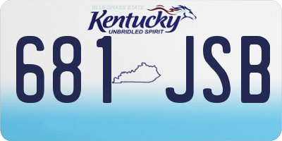 KY license plate 681JSB