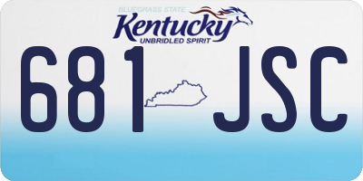 KY license plate 681JSC