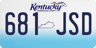 KY license plate 681JSD