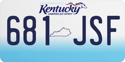 KY license plate 681JSF