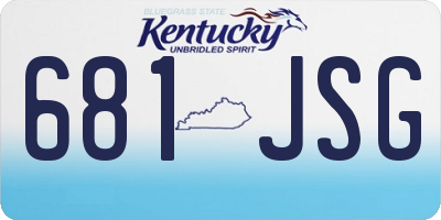 KY license plate 681JSG