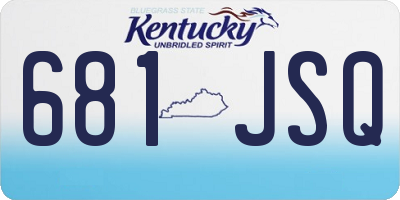 KY license plate 681JSQ