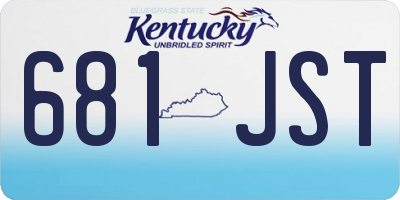 KY license plate 681JST