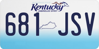 KY license plate 681JSV