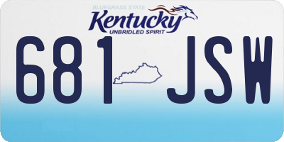 KY license plate 681JSW