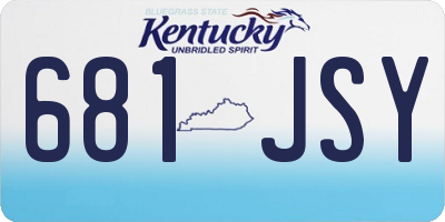KY license plate 681JSY