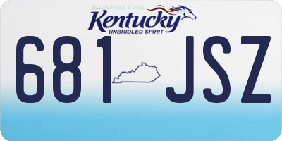 KY license plate 681JSZ