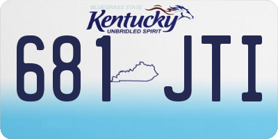 KY license plate 681JTI