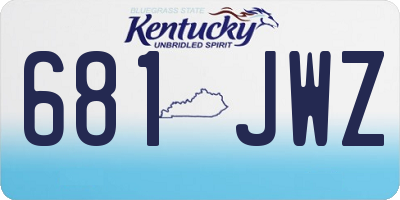 KY license plate 681JWZ