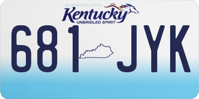 KY license plate 681JYK